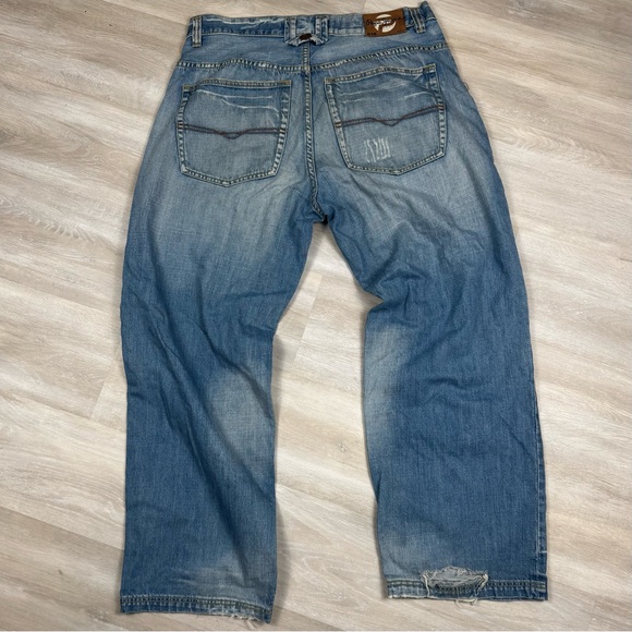 Vintage Y2K Pepe Jeans Medium Wash Baggy Loose Distressed Mens Size 36x31 Grunge - Picture 7 of 9